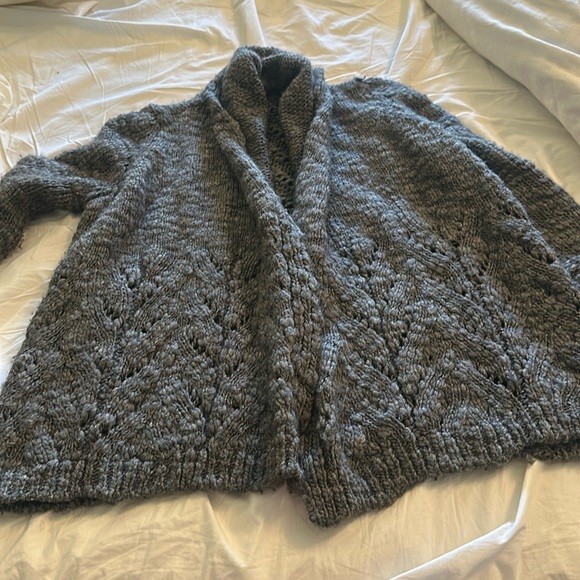 Calypso St Barth grey wool sweater cardigan open front Small - Picture 1 of 8